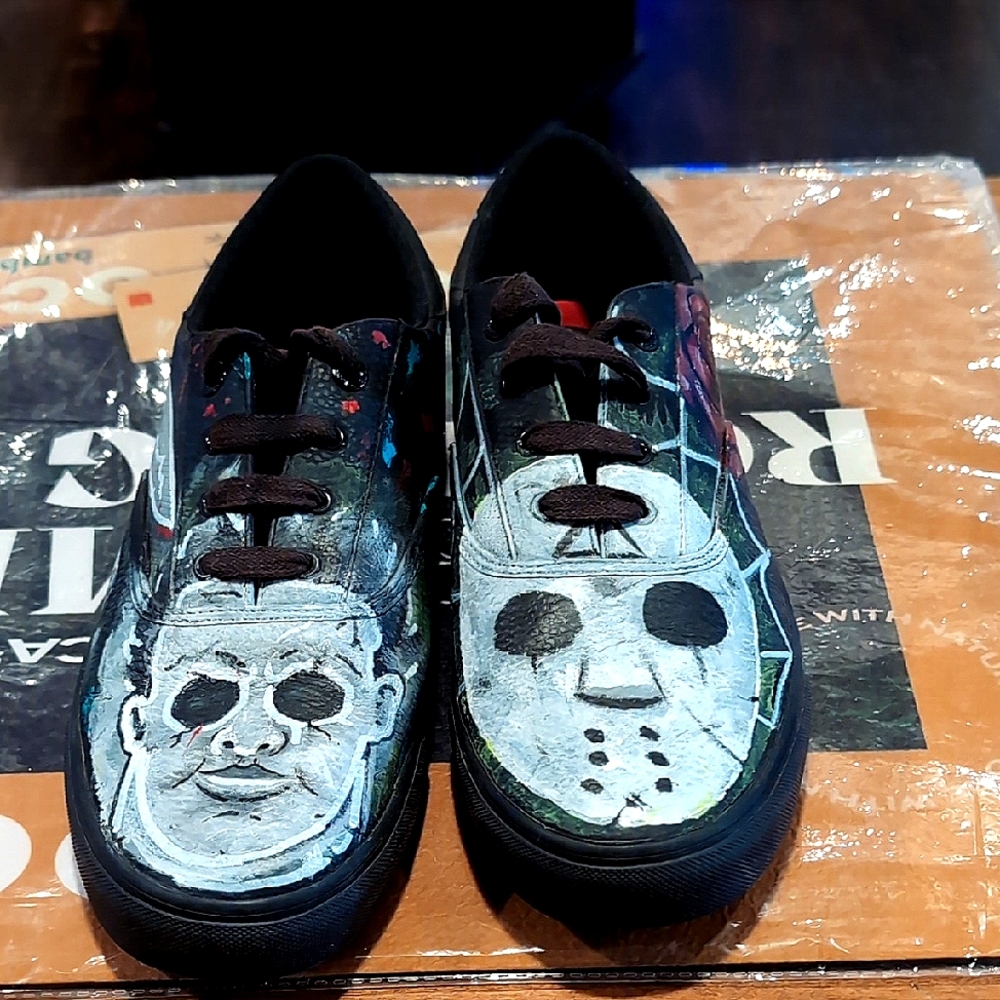 Hand Painted Custom Horror Halloween Graphic Sneakers
